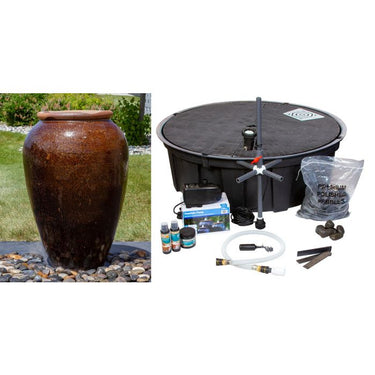 Tuscany FNT40759 Ceramic Triple Vase Complete Fountain Kit Vase Fountain Blue Thumb